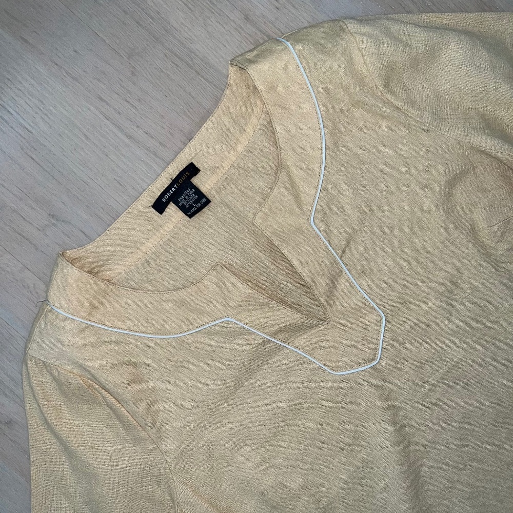 Robert Louis beige women large linen blouse